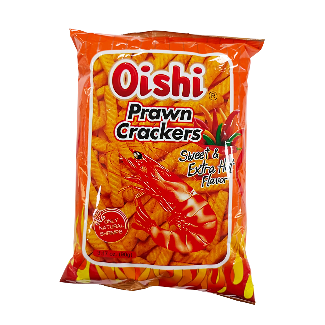 Oishi Prawn Crackers Sweet &amp; Extra Hot 90g