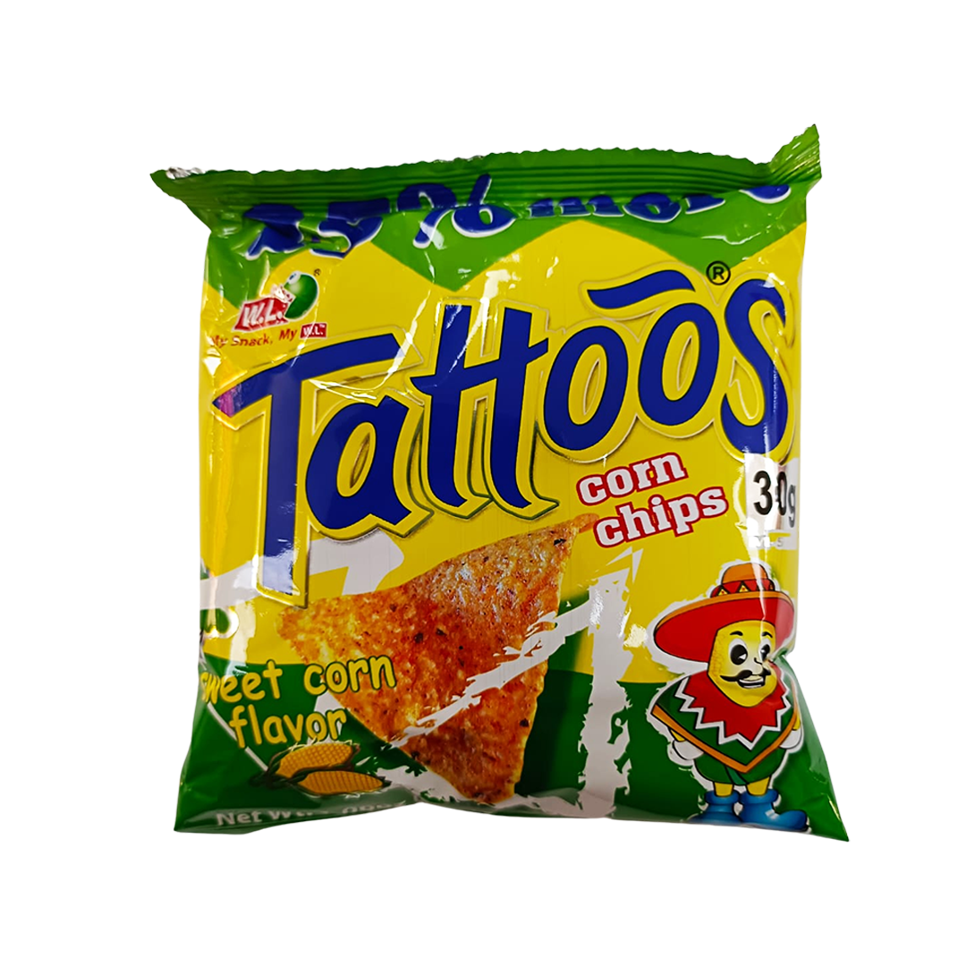 WL Tattoos Corn Chips Sweet Flavor Corn 30g