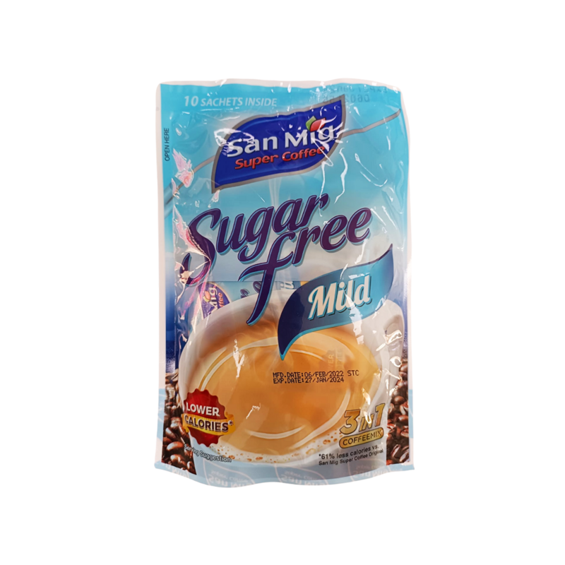 San Miguel Sugar Free Mild 3in1 Coffee 7gx10pcs