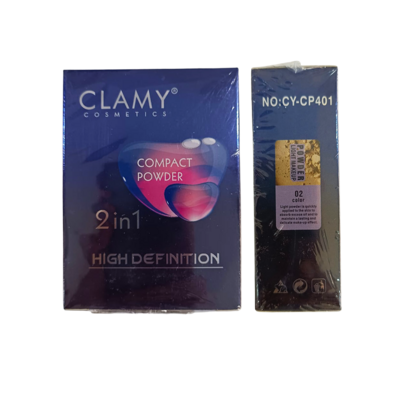 Clamy Cosmetics compact powder 02 color (Light Powder)