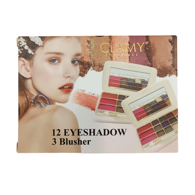 Clamy Cosmetics 12 Eye Shadow + 3 Blusher