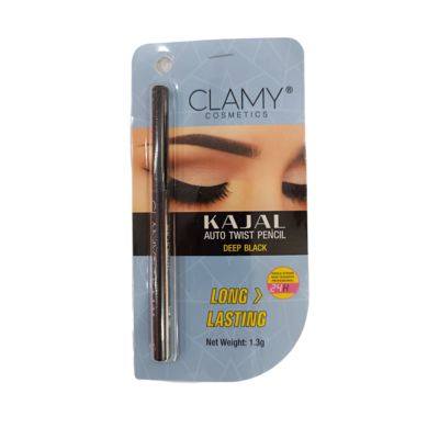 Clamy Cosmetics Kajal Auto Twist Pencil (Deep Black) 1.3g