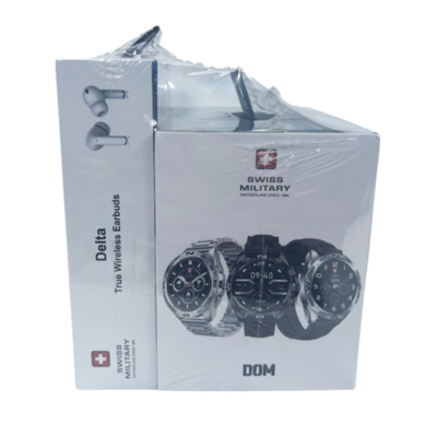 Swiss Military Watch for Men (Grey &amp; White) with free