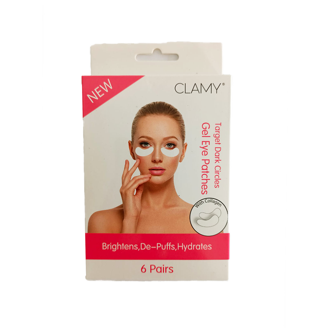 Clamy Gel Eye Patches - Brightens, De-puff and Hydrates (6 Pairs)