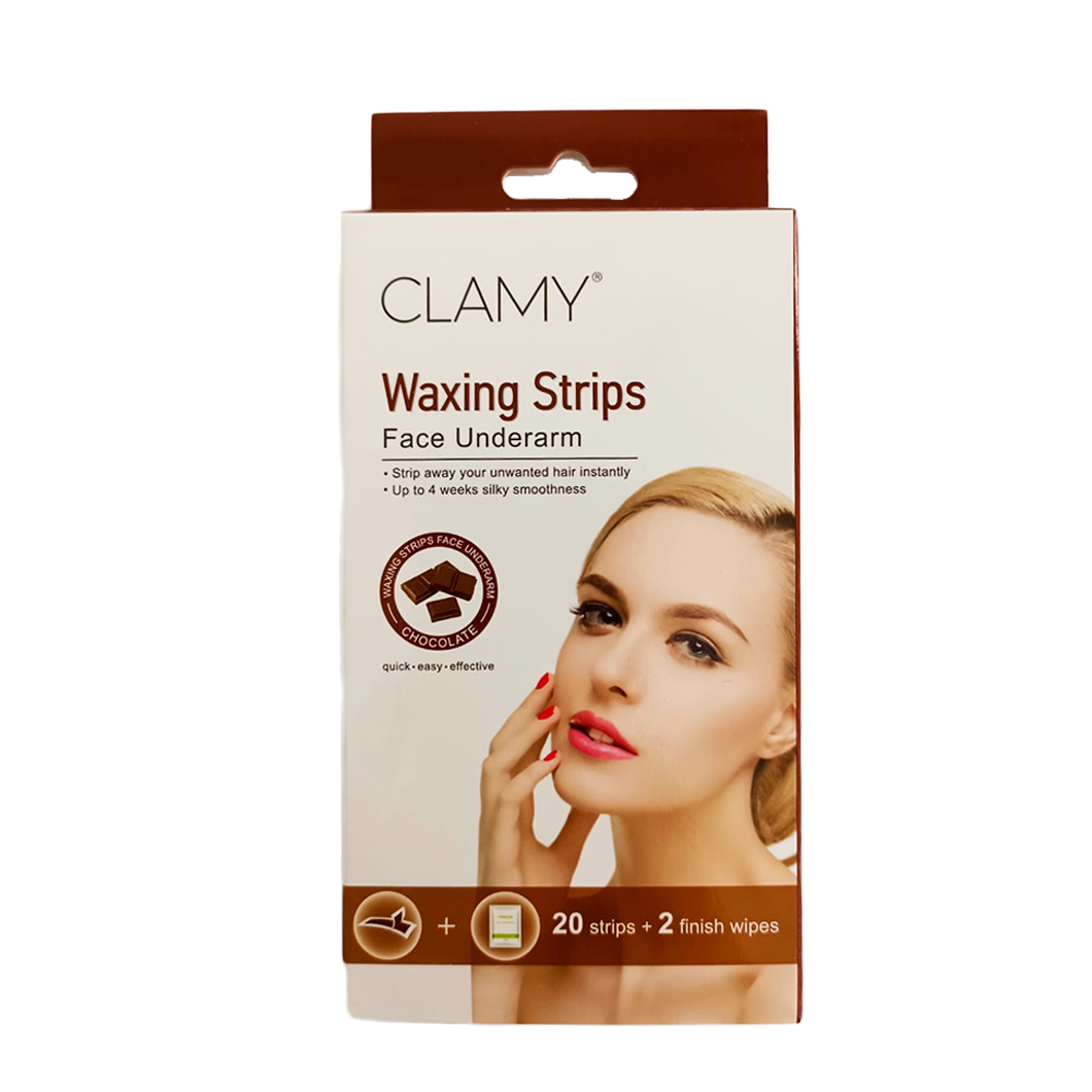 Clamy Face or Underarm Waxing Strips 20pcs (Chocolate)