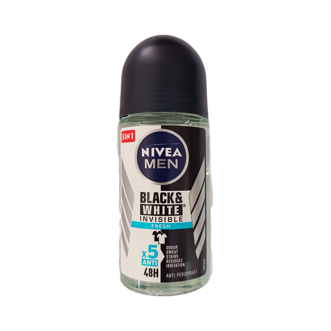 Nivea Black & White Invisible Roll On Deodorant (FRESH)