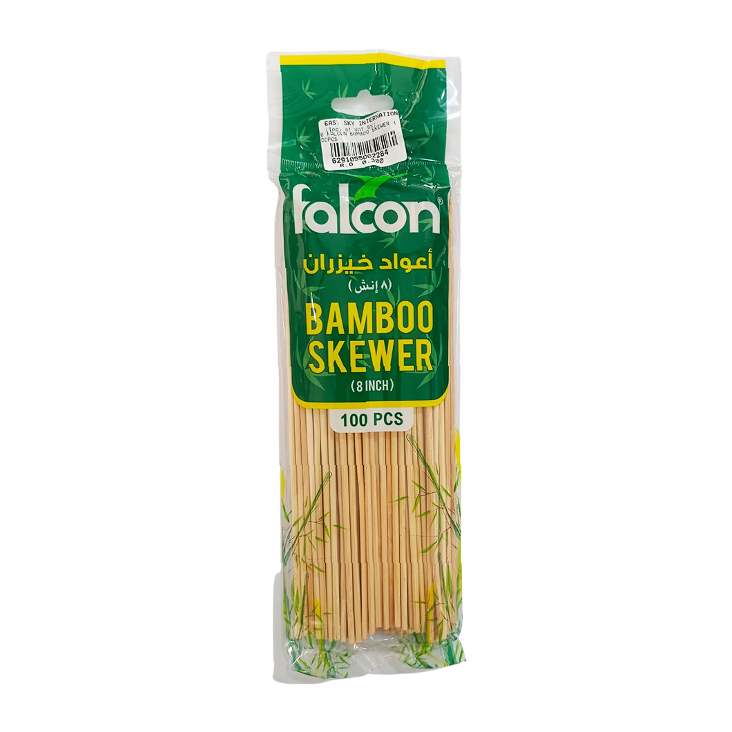 Falcon Pack Bamboo Skewers 8 Inch (100pc)