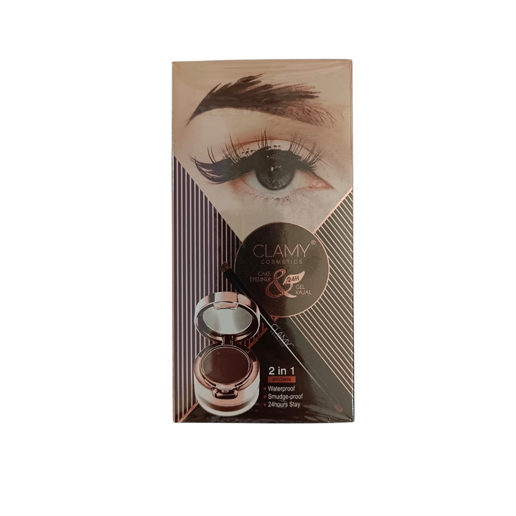 Clamy Cosmetics Eyeliner 2 in 1 Brown 4g+5g