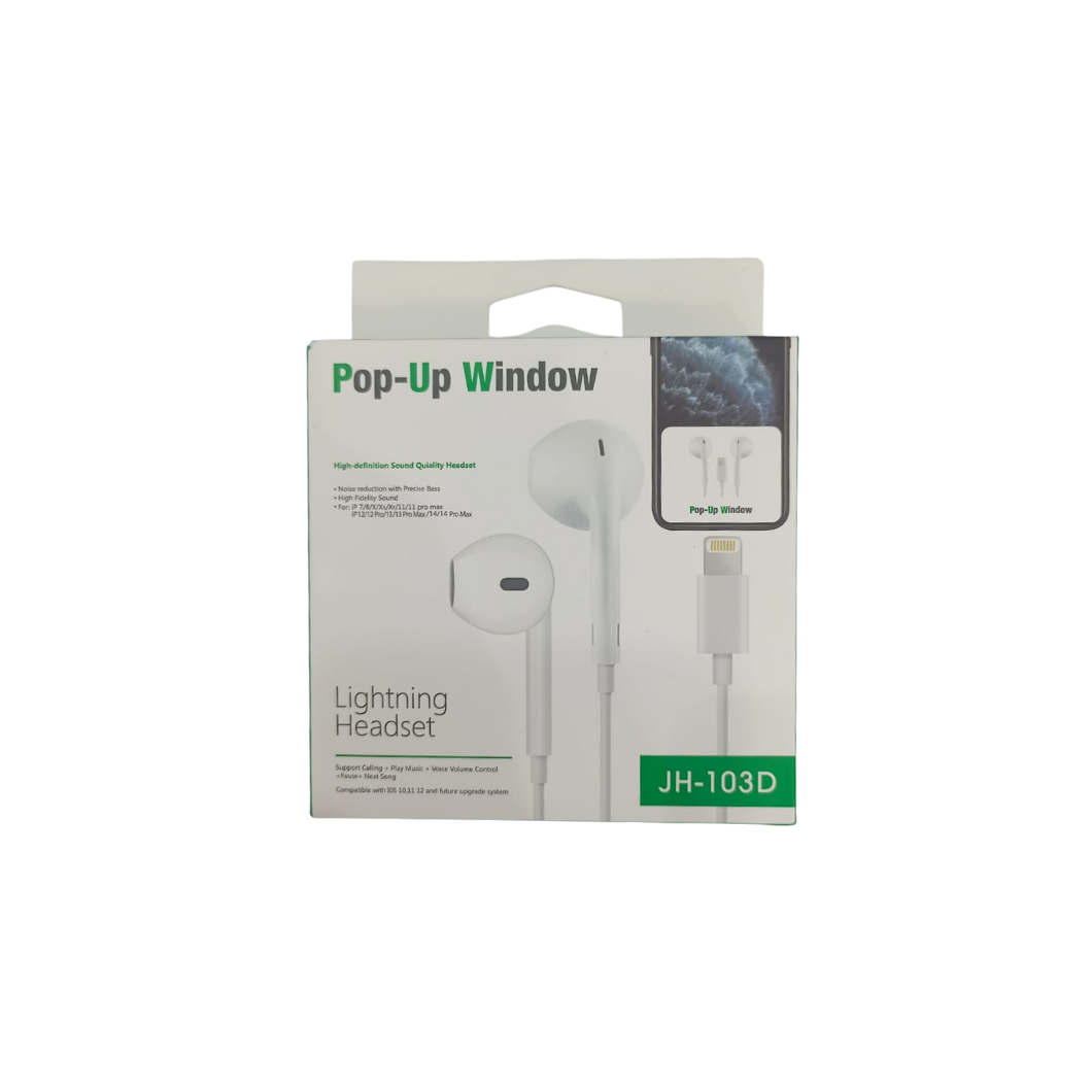 Pop Up Windorw Lightening Headset (iphone)