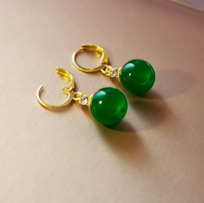 Earings - Original Agate (gold)