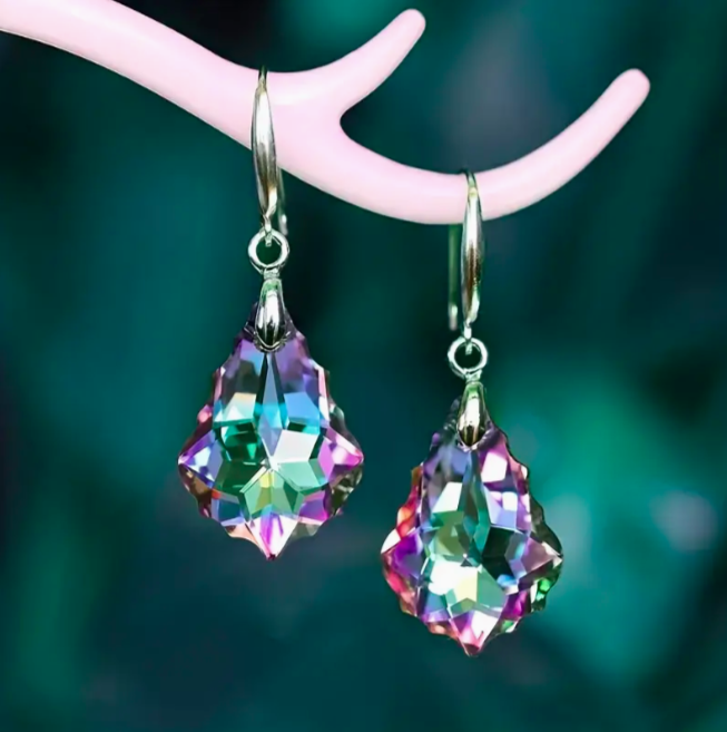 Earrings - Girls Fairy Crystal Rainbow