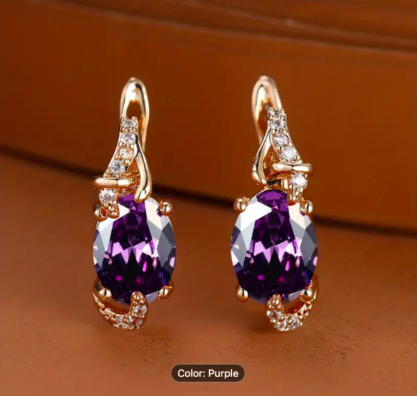 Earrings - 18k Plated Purple