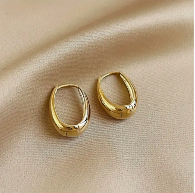 Earrings - Pair Fashion Glossy Gold