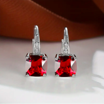 Earrings - Mystic Red (silver)