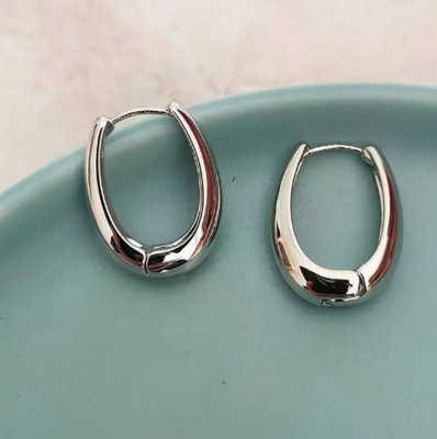 Earrings - Pair Fashion Glossy Silver