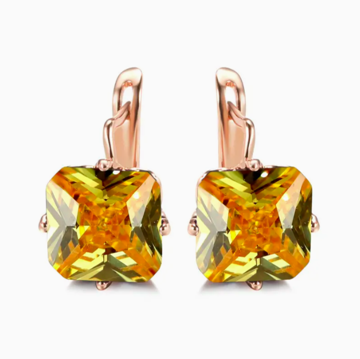 Earrings - Sparkling Zircon - Yellow