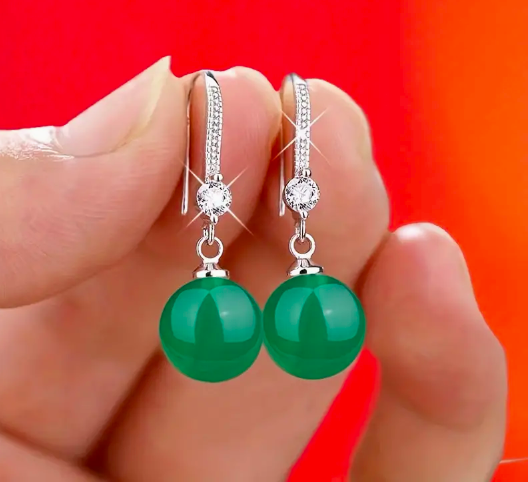 Earrings - Natural Jade Beads