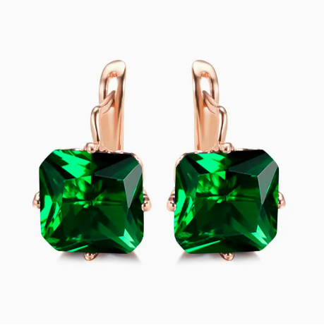 Earrings - Sparkling Zircon - Green