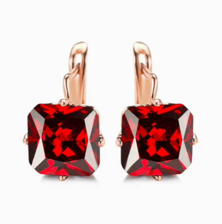 Earrings - Sparkling Zircon - Red