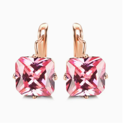 Earrings - Sparkling Zircon - Pink