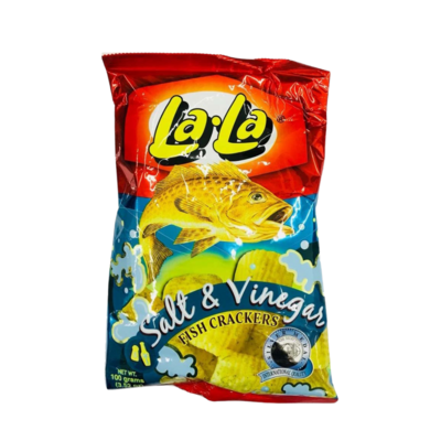 La-La Salt &amp; Vinegar Fish Crackers 100g