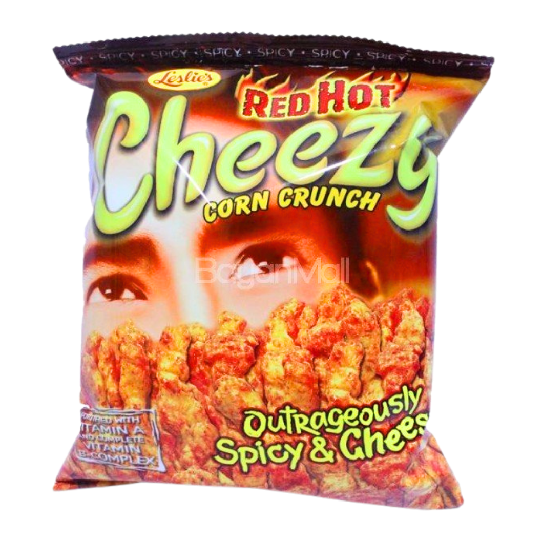 Leslie Cheezy Corn Crunch Outrageously Spicy & Cheesy