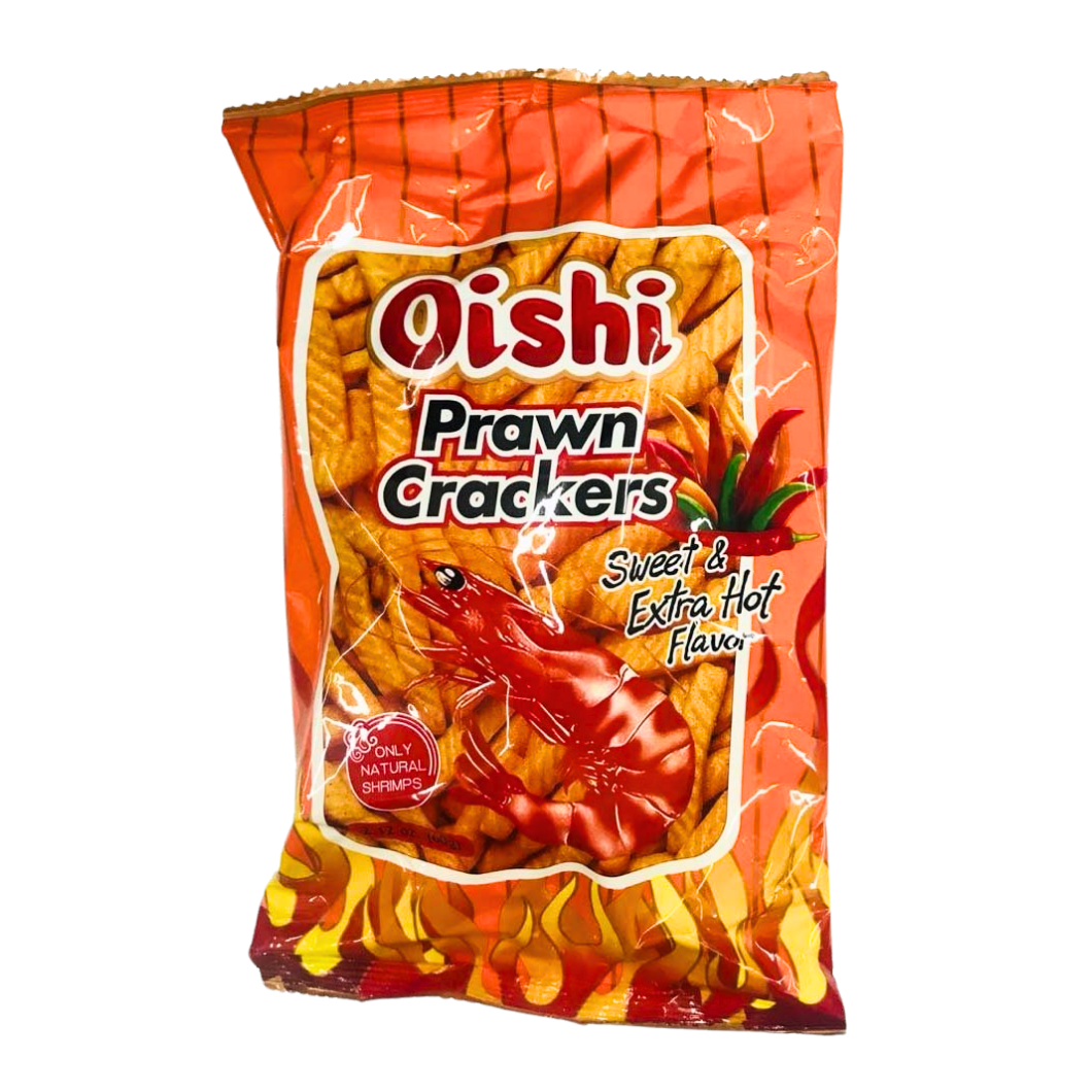Oishi Prawn Crackers Sweet and Extra Hot Flavor 60g