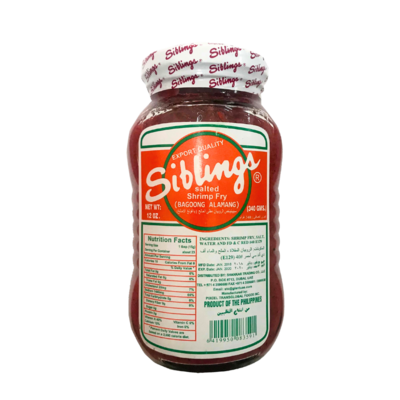 Siblings Salted Shrimp Fry (Bagoong Alamang) 340g
