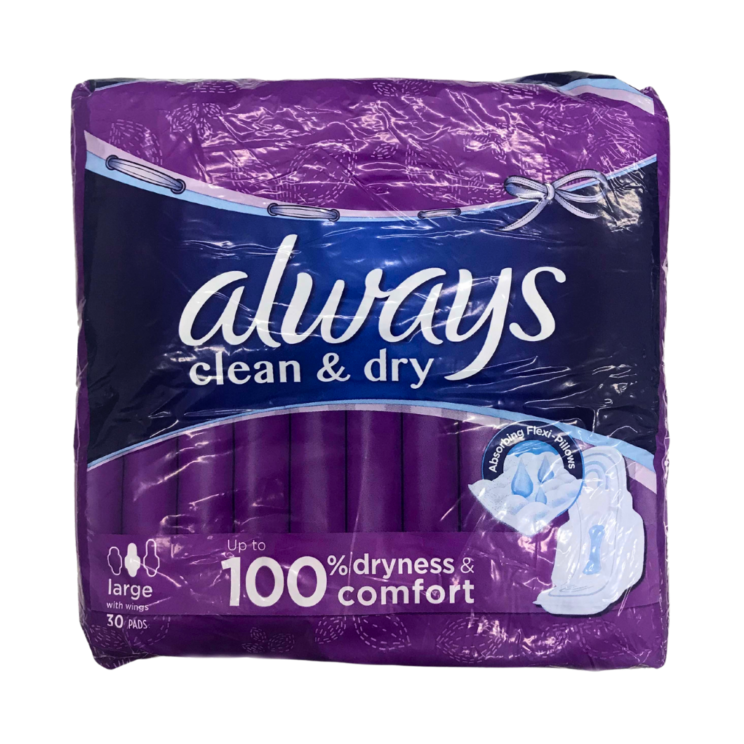 Always Cool & Dry Maxi Thick Large 30pads with Wings