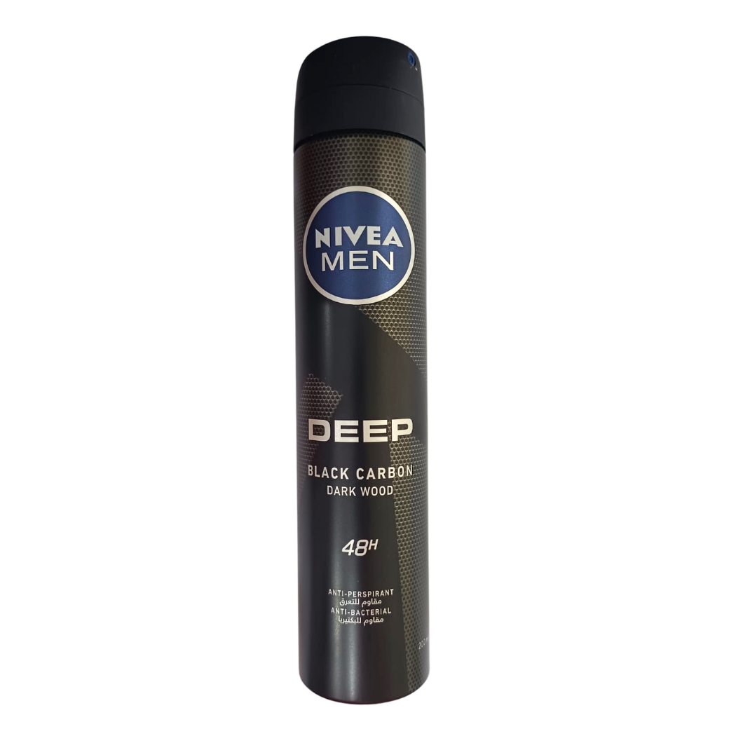 Nivea Deep Black Carbon Dark Wood Deodorant Spray 200ml