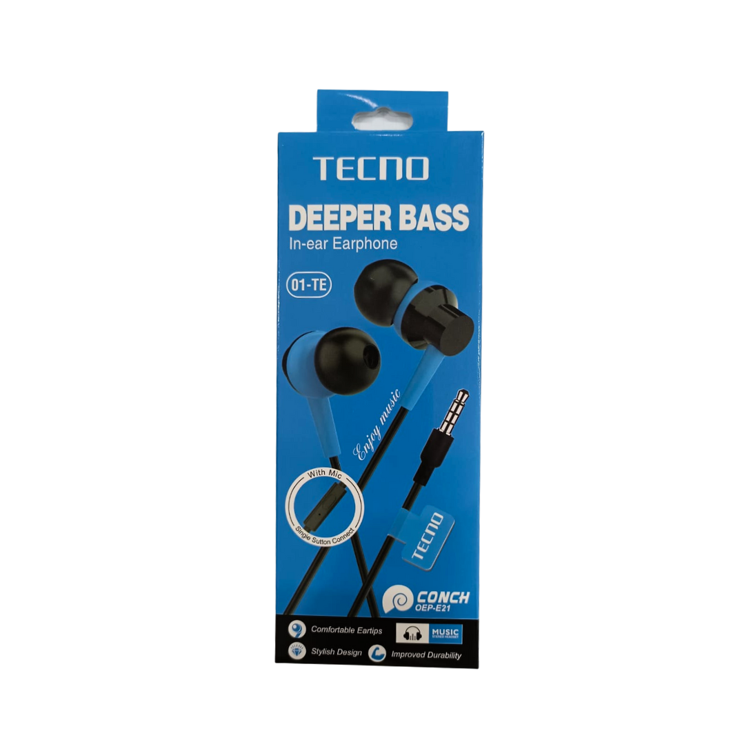 Tecno Deeper Bass Earphone