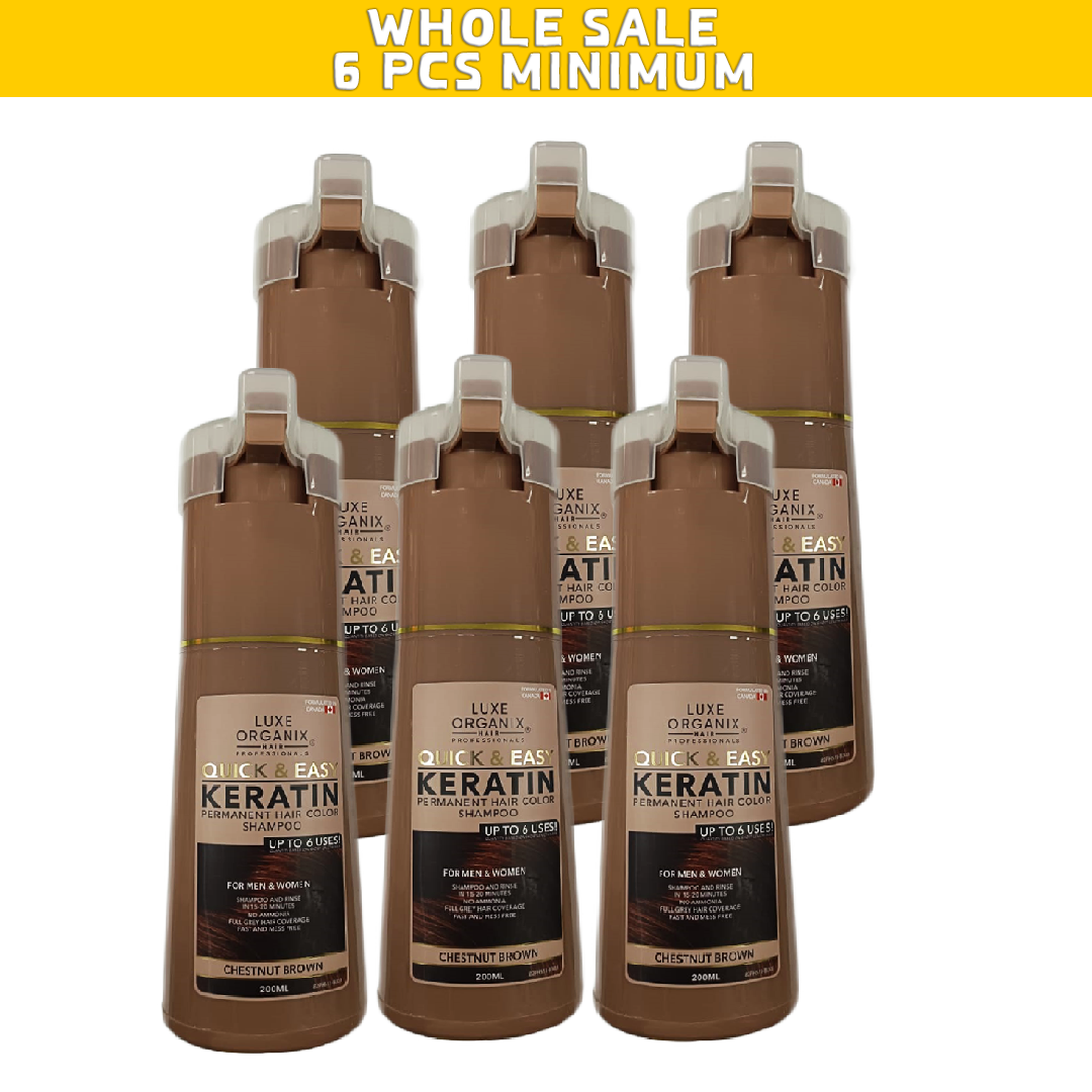 LuxeOrganixKeratinPermanentHairShampooChestnutBrown200ml