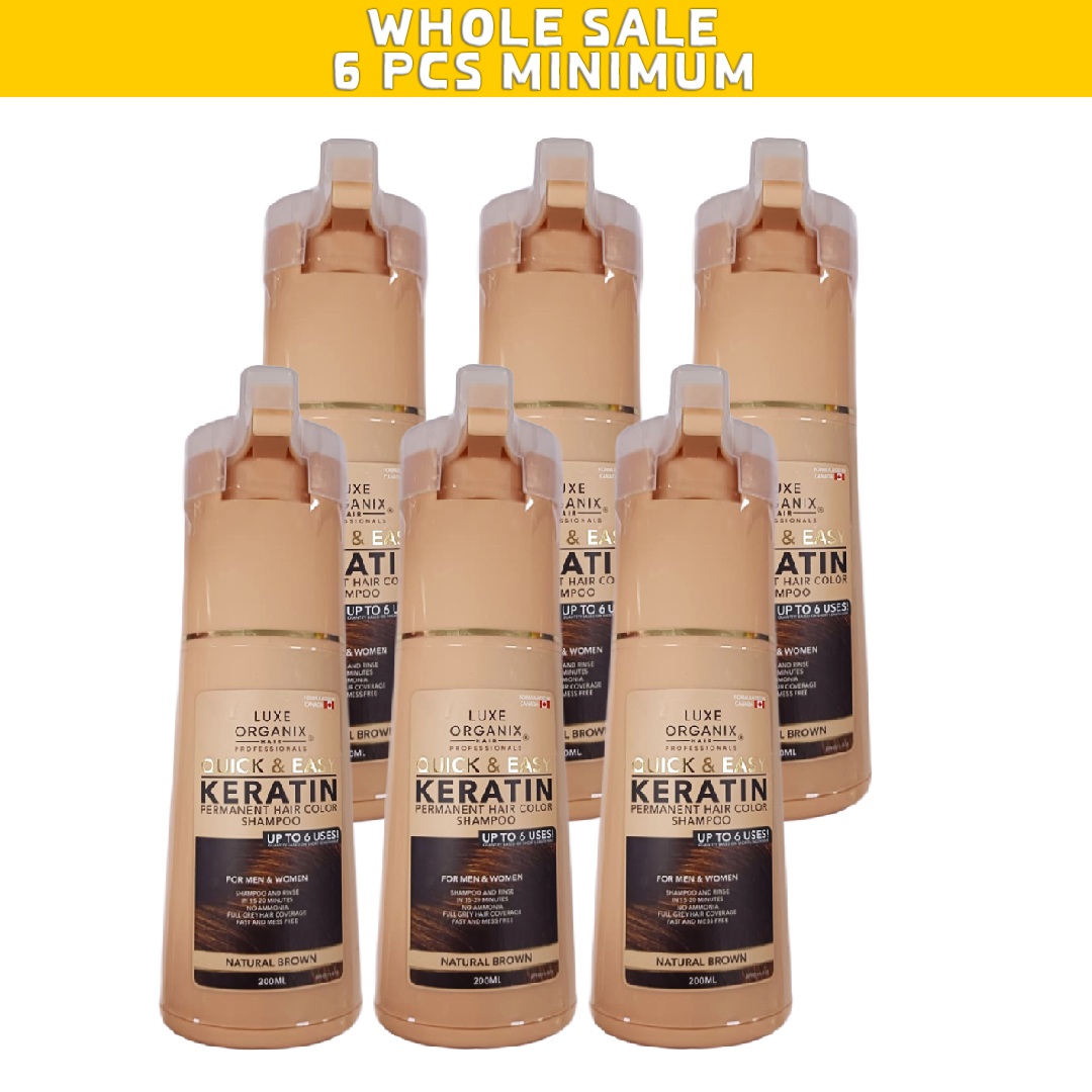 LuxeOrganixKeratinPermanentHairShampooNaturalBrown200ml