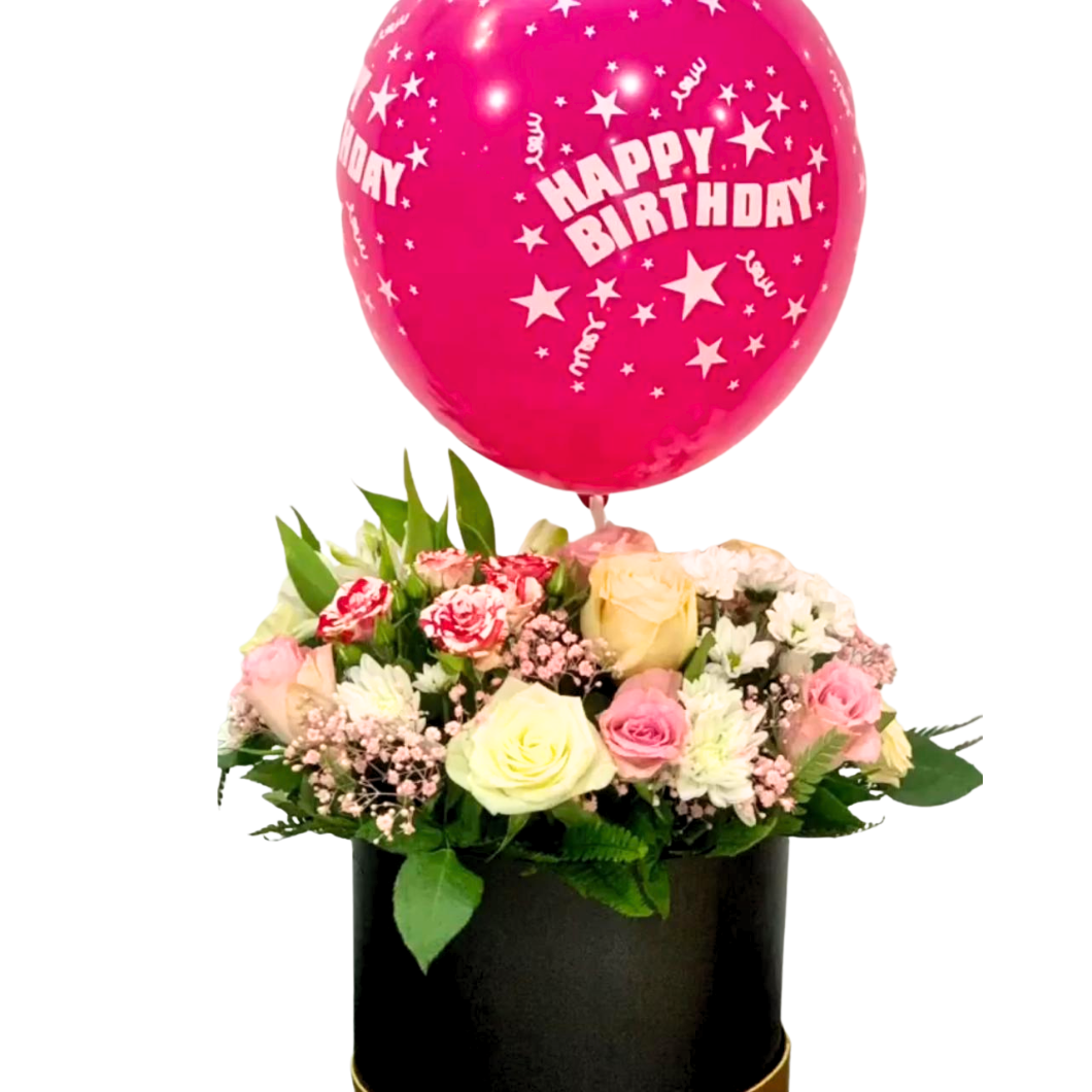 Balloon w/ Flowers Set 2 (PINK)