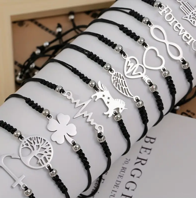 Bracelet - Black Band with Design
