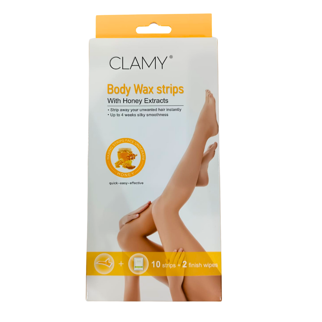 Clamy Body Wax Strips with Honey Extract (12pc)