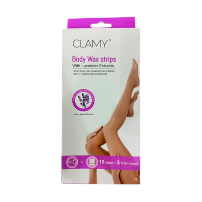 Clamy Body Wax Strips with Lavender Extract (12pc)
