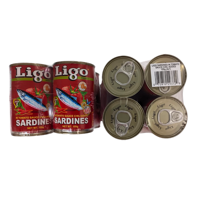 Ligo Sardines in Tomato Sauce in Chili Added x4 (red)