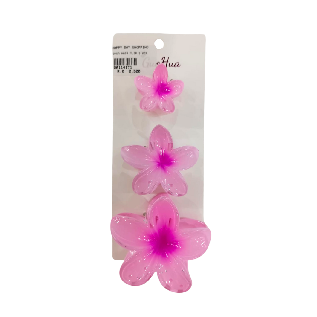 Hair Clip Flower (3 Pink)