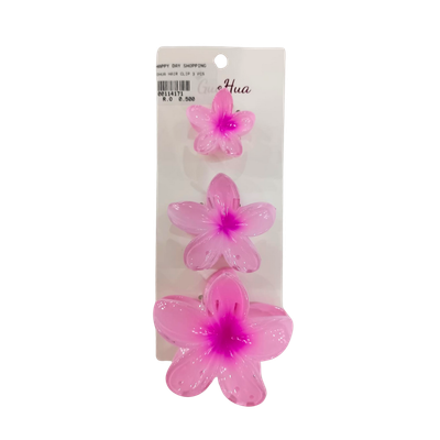 Hair Clip Flower (3 Pink)