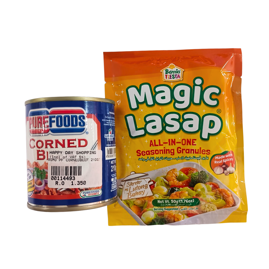 &#39;PROMO - Purefood Corned beef + Magic Lasap