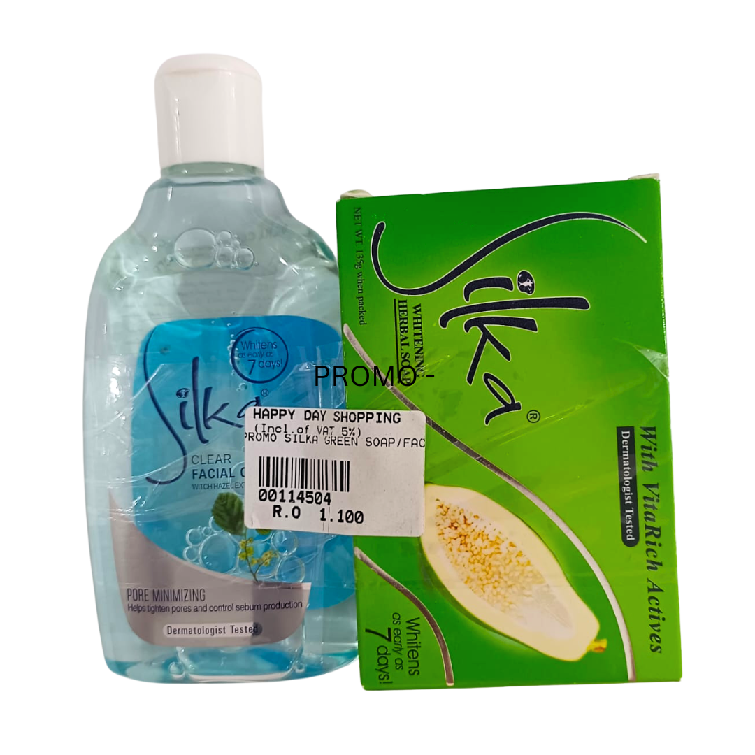 &#39;PROMO - Silka facial Cleaner + Silka Papaya Green Soap