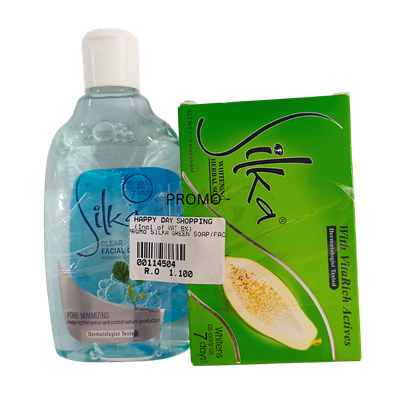 &#39;PROMO - Silka facial Cleaner + Silka Papaya Green Soap