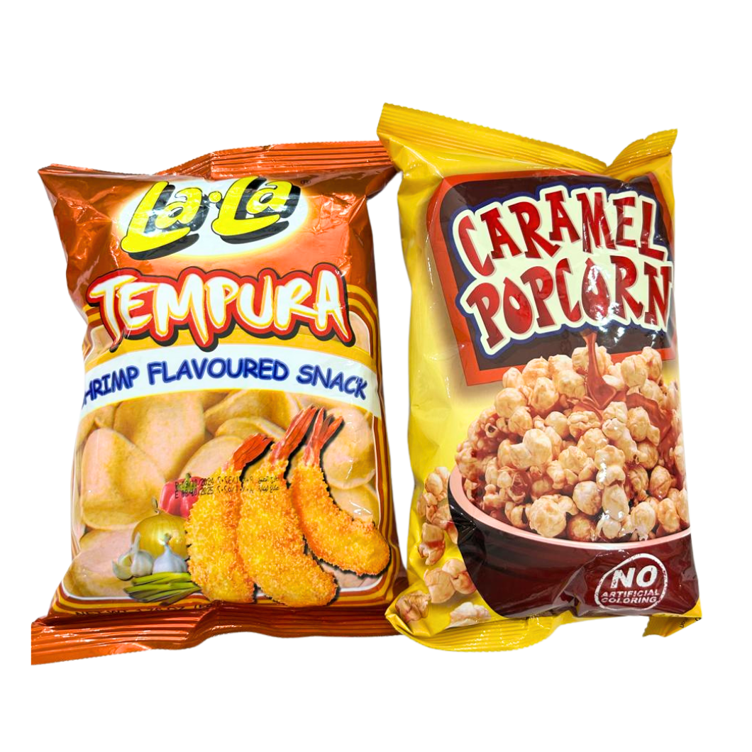 PROMO - Lala Tempura Shrimp Flavored + Caramel Popcorn