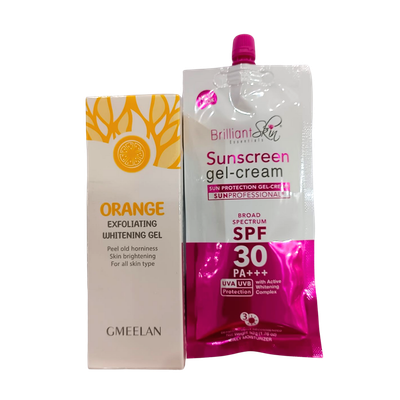 &#39;PROMO - Brilliant Sunscreen Gel + Gmeelan Orange Whitening Gel