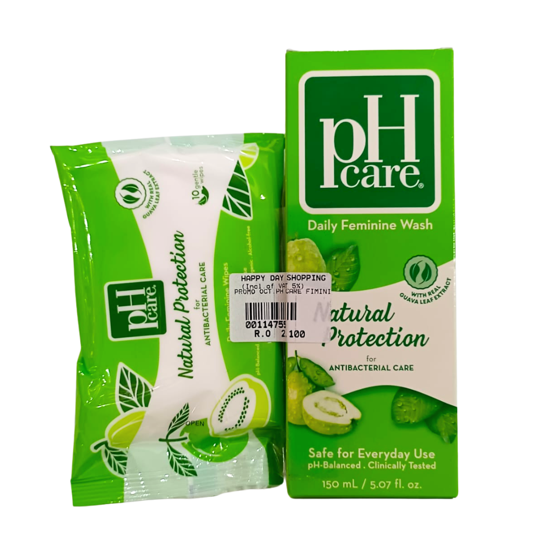 &#39;PROMO - PH Care Natural Protection Feminine Wash + Wipes