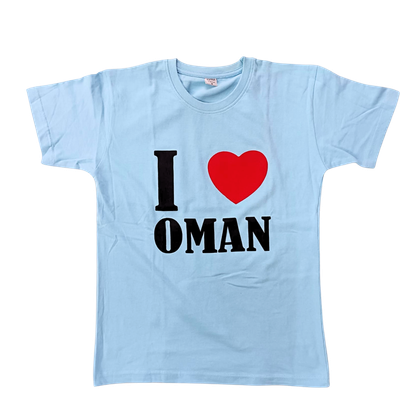 I love Oman Tshirt - Light Blue
