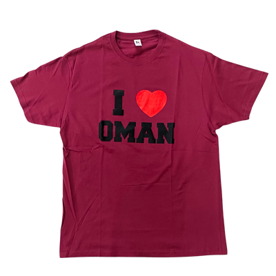 I love Oman Tshirt - Maroon