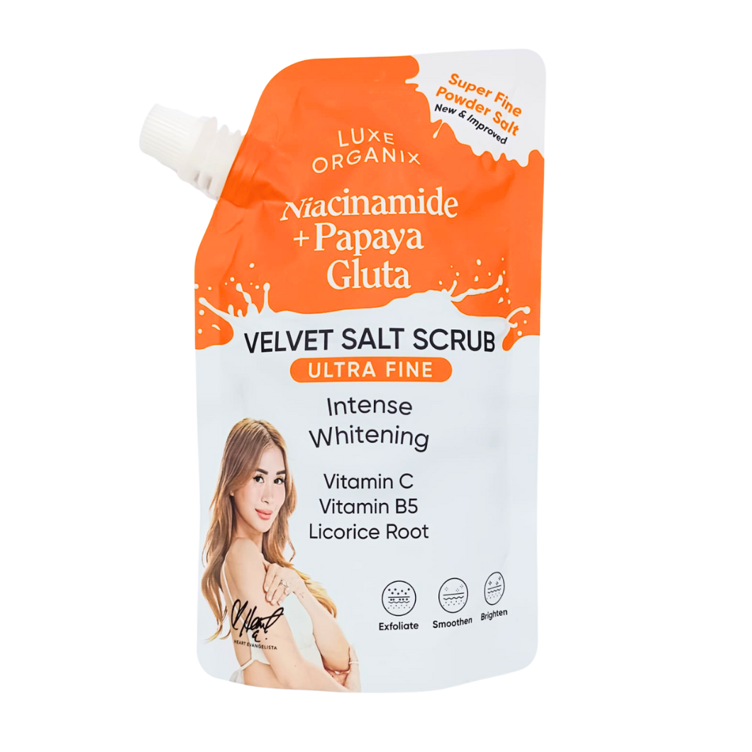 Luxe Organix Niacinamide + Papaya Gluta (Velvet Salt Scrub) 300g
