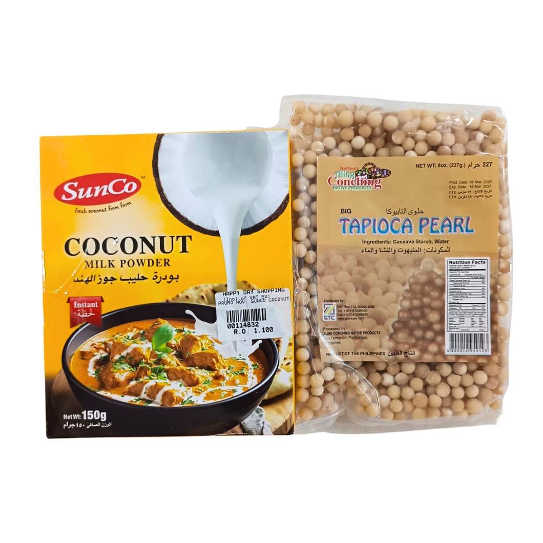PROMO - Sunco Coconut Milk Powder + Aling Conching Tapioca Pearl